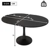 Uittrekbare eettafel, 100/140 x 100 x 75 cm, ovale eettafel Productafbeelding-voorbeeld 7