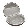 An open black storage case with a gray interior, designed for headphones. Produktbild-Vorschau