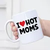 I Love hot Moms Tasse Weiß Lustig Witzig Herz Love Produktbild-Vorschau 4