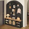 A hallway furniture set with shoe storage, shelves, and hooks, next to a door. Podgląd zdjęcia produktu