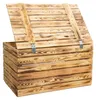 Grosse Holztruhe 80er  geflammt mit Deckel  80x50x39cm Produktbild-Vorschau 4