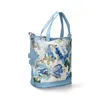 Laura Vita Damen Henkeltasche Flecht-Optik mit floralem Produktbild-Vorschau 5
