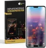 A product shot of a phone screen protector packaging and a smartphone with a screen protector applied. Produktbild-Vorschau