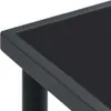 A close-up view of the corner of a dark-colored outdoor table. Produktbild-Vorschau