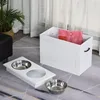 PawHut Miska pro psy s úložným prostorem, 2 misky, krmítko, Náhled obrázku produktu 2