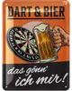 LANOLU Retro Blechschild Dart und Bier, Bar und Partykeller Produktbild-Vorschau 1