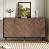 Merax Sideboard mit Fischgrätmuster, Kommode mit 4 Türen Produktbild-Vorschau 2