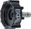 A close-up studio shot of a black and silver automotive tool adapter. Produktbild-Vorschau