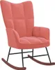 vidaXL Sedia a dondolo in velluto rosa Anteprima dell’immagine prodotto 9