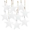 10 Sternanhänger weiß aus Holz 10 cm - Christbaumschmuck Produktbild-Vorschau 1