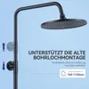 Auralum Regendusche ohne Armatur, Schwarz Duscharmatur mit Produktbild-Vorschau 4
