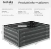 tectake Hochbeet verzinkter Stahl 80x60x30 cm 130 l Grau Produktbild-Vorschau 5