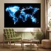 MuchoWow® Poster Weltkarte - Blau - Schwarz 180x120 cm - Produktbild-Vorschau 3
