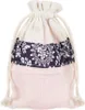 A close-up of a drawstring pouch with a floral pattern. Náhľad obrázku produktu