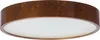 A round ceiling lamp with a dark brown wood-grain textured rim and a white diffuser. Anteprima dell’immagine prodotto
