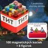 Magnetické stavebné kocky 100 ks s 8 figúrkami a úložným Náhľad obrázku produktu 1
