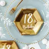 Pappteller 18th Birthday! 20cm gold 6er Set Produktbild-Vorschau 6
