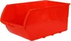 A red plastic storage bin is shown against a white background. Produktbild-Vorschau