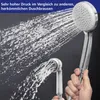 Two shower heads spraying water against a dark background, with text overlay. Anteprima dell’immagine prodotto