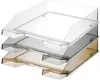 A stack of three transparent plastic document trays. Anteprima dell’immagine prodotto