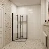A modern bathroom with a corner shower enclosure. Produktbild-Vorschau