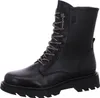 A black leather boot with laces, shown from the side against a white background. Produktbild-Vorschau