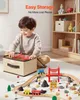 SucceBuy Set trenino in legno 70 pezzi, trenino giocattolo Anteprima dell’immagine prodotto 5
