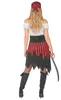 Freibeuterin-Kostüm mit Fransen für Damen schwarz-weiss-rot Produktbild-Vorschau 4