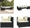 vidaXL 6 tlg. Garten Lounge Set mit Kissen Poly Rattan Produktbild-Vorschau 1