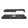 An exploded view of a black phone case, showing its components separated. Náhľad obrázku produktu