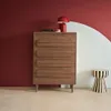 Cassettiera vintage effetto legno 5 cassetti, Noce Anteprima dell’immagine prodotto 3