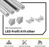 A19 LED Aluprofil Silber Eckprofil 90° 2m klar Produktbild-Vorschau 3