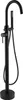 A black freestanding bathtub faucet with a handheld showerhead. Produktbild-Vorschau