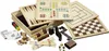 A collection of wooden board games and accessories laid out on a white background. Podgląd zdjęcia produktu