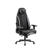 A black and gray gaming chair with a headrest, shown from the front on a white background. Anteprima dell’immagine prodotto
