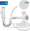tecuro PROFI Röhrengeruchsverschluss Siphon extra lang gelb Produktbild-Vorschau 4
