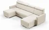 A beige U-shaped sectional sofa with adjustable headrests, shown from a top-down perspective on a white background. Podgląd zdjęcia produktu