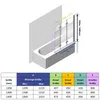 IMPTS Duschwand für Badewanne 140x140cm 3-teilig Faltwand Produktbild-Vorschau 5