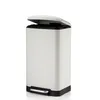A white pedal bin with its lid open, shown against a white background. Produktbild-Vorschau
