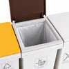 Relaxdays Mülleimer, 3 Fächer, 3x 12 l, Gestell mit Rollen, Produktbild-Vorschau 9