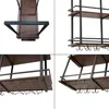 Collage of different views of a wine rack with shelves and glass holders. Náhled obrázku produktu
