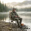 Skládací rybářská židle UISEBRT Outdoor, krémová, s pevným Náhled obrázku produktu 7