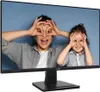 A woman and a child are making funny faces at the camera, holding their hands around their eyes like binoculars. They are both wearing casual shirts. Produktbild-Vorschau
