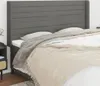 Kopfteil mit Ohren Dunkelgrau 163x16x118/128 cm Stoff Produktbild-Vorschau 2