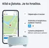 A smartphone displaying a map with a pet's location, a Tractive GPS tracker, and instructional text. Podgląd zdjęcia produktu