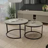 Skandinavischer 2er Set runder Couchtisch Lavo mit Produktbild-Vorschau 1