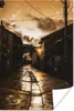 MuchoWow® Poster Gold - Straße - Häuser 40x60 cm - Plakate Produktbild-Vorschau 1
