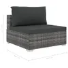 vidaXL 11-tlg. Garten-Lounge-Set mit Auflagen Poly Rattan Produktbild-Vorschau 10