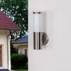 Lindby Außenwandleuchte Kristof, Edelstahl, 33 cm hoch, E27 Produktbild-Vorschau 9