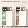 Badezimmerschrank mit Rollen, 3 Schubladen, 5 Ablagen, Weiß Produktbild-Vorschau 5